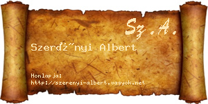 Szerényi Albert névjegykártya