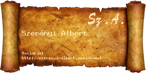 Szerényi Albert névjegykártya