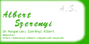 albert szerenyi business card